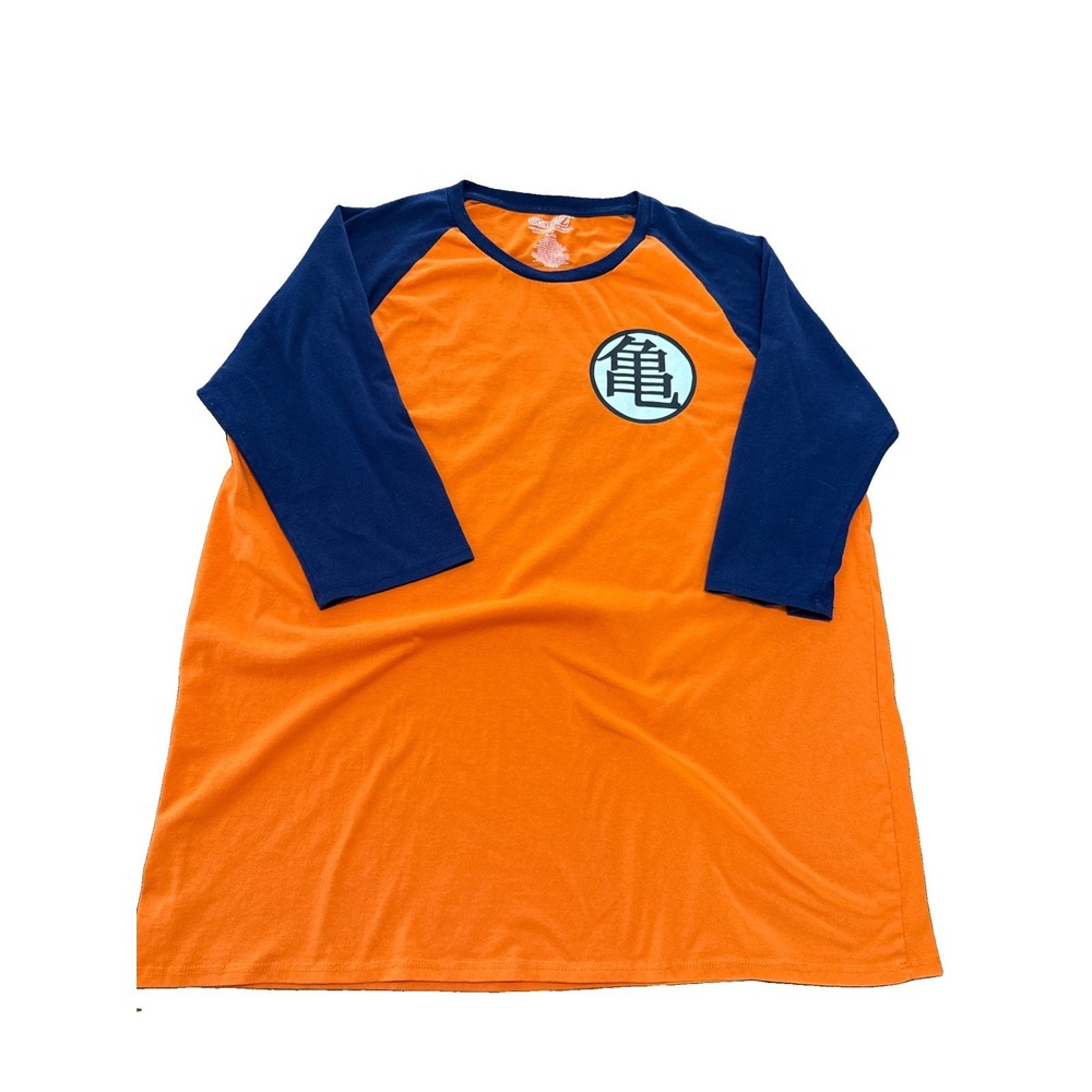 Dragon Ball Z Baseball T Shirt Men's Size XL Orange Blue